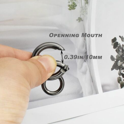 Bytiyar 10 قطع 20 مم داخل القطر خطافات زنبركية دائرية مع فتحة ثابتة وبوابة من سبائك الزنك على شكل حرف O ومشابك سلسلة مفاتيح DIY ملحق ذهبي فاتح in Kuwait
