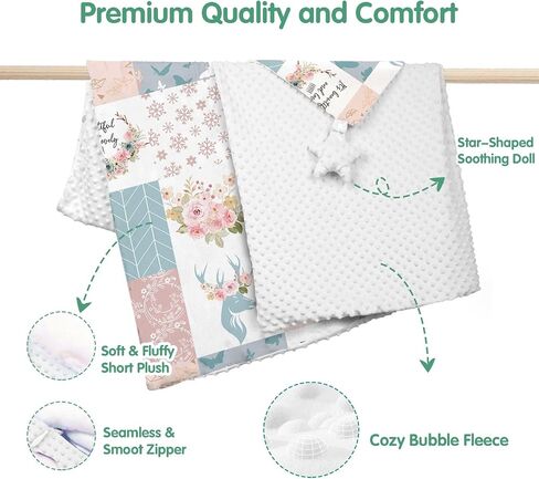Custom Toddler Bedding Set for Girls, Personalized Pink Floral 3 Pcs Crib Bedding Set, includes Duvet Cover, Fitted Sheet, Envelope Pillowcase for Baby Infant Kids in Saudi Arabia