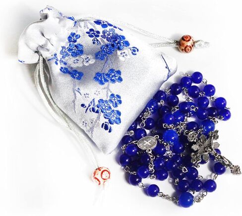 Rosary Beads Chaplet pt Artificial Crystal Glass Rosery Cross Catholic gifts in Saudi Arabia