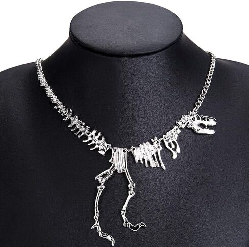 idealway Dinosaur Skeleton Tyrannosaurus Necklace Pendant Animal Short Choker for Women Children Gift in Saudi Arabia