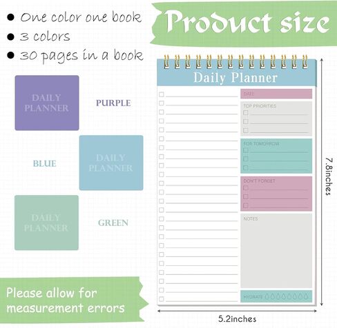 3 Pack 90 sheets To Do List Notepad Daily Planner Undated Planner To Do List Notebook Checklist Productivity Organizer Day Planner for Office Schedule Agenda (Classic Style, 5.1 x 7.9 Inch) in Saudi Arabia