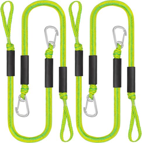 Bungee Dock Lines Boat Accessories Bumpers Rope 2 Pack 4FT Mooring with Hook Loop for Anchor Docking Jet Ski Jetski Bondaged Cord Sailboat Fishing Water Skis Fender Clips Black Marine in Saudi Arabia