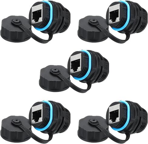 MECCANIXITY RJ45 وصلة تركيب لوحة، IP68 محمية لوحة صناعية مثبتة على حاجز إيثرنت LAN تمر عبر موصل CAT6/CAT5E/CAT5، حزمة من 2 in Kuwait