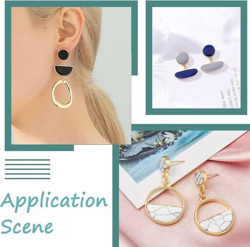 PH PandaHall 100Pcs Stainless Steel Stud Earrings - Cabochon Setting, Bezel Earring Posts, Dangle Earring Design in Saudi Arabia