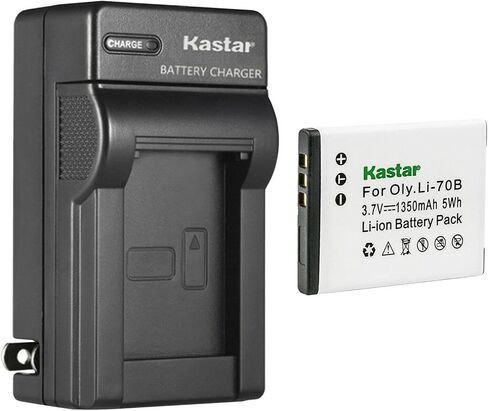 بطارية Kastar 4 عبوات وشاحن حائط تيار متردد بديل لشاحن بطارية Olympus Li-70B Li70B Li-70C Li70C، Olympus VG-140، VG-145، VG-150، VG-160، VR-120، VR-130، VR- 140، VR-145، X-940، X-990 الكاميرا in Saudi Arabia