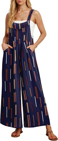 IWOLLENCE Women's Summer Jumpsuits Boho Wide Leg Overalls Casual Loose Rompers with Pockets 2026 in Saudi Arabia