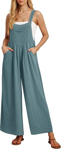 IWOLLENCE Women's Summer Jumpsuits Boho Wide Leg Overalls Casual Loose Rompers with Pockets 2026 in Saudi Arabia