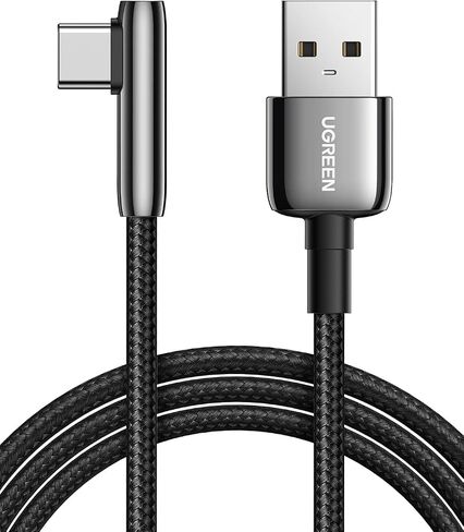 UGREEN USB C Cable Right Angle, USB A to USB C Cable 90 Degree Braided Cord Compatible with iPhone 15/15 Plus/15 Pro/15 Pro Max, iPad Pro/Air, Pixel 8/7, Galaxy S24/S23/S10 S10+ A13, 1.5FT in Saudi Arabia