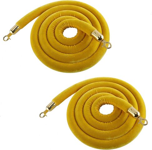 Pack of 2 Velvet Stanchion Ropes, 4.9 Feet Stanchion Queue Barrier Rope Velvet Rope, Crowd Control Rope Barrier, with Mirror Polished Hooks (Red) in Saudi Arabia