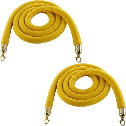 Pack of 2 Velvet Stanchion Ropes, 4.9 Feet Stanchion Queue Barrier Rope Velvet Rope, Crowd Control Rope Barrier, with Mirror Polished Hooks (Red) in Saudi Arabia