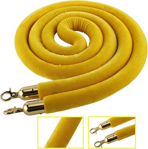 Pack of 2 Velvet Stanchion Ropes, 4.9 Feet Stanchion Queue Barrier Rope Velvet Rope, Crowd Control Rope Barrier, with Mirror Polished Hooks (Red) in Saudi Arabia