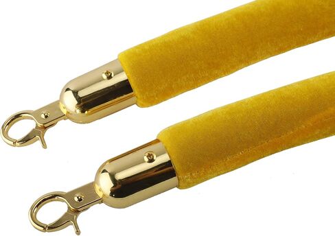 Pack of 2 Velvet Stanchion Ropes, 4.9 Feet Stanchion Queue Barrier Rope Velvet Rope, Crowd Control Rope Barrier, with Mirror Polished Hooks (Red) in Saudi Arabia