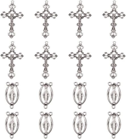 Craftdady Small Cross Charms Tibetan Style Antique Silver Crosses Faith Charms Pendants Crucifix Cross Pendants Metal Dangle Charms for DIY Earring Bracelet Necklace Jewelry Making in Saudi Arabia
