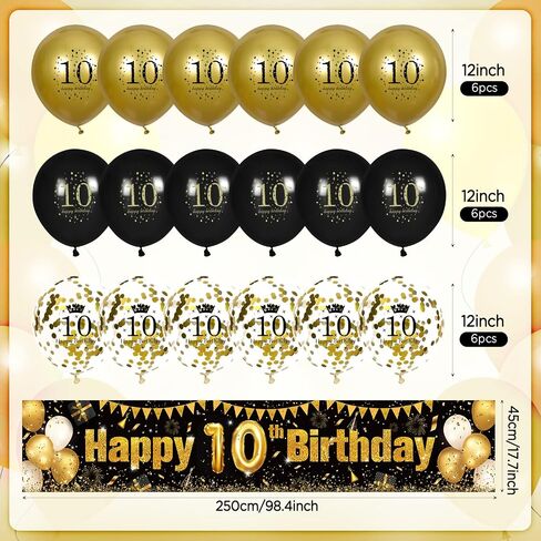 80th Birthday Decorations for Men Women Black and Gold, Black Gold Birthday Yard Banner Sign and 18 PCS 80th Happy Birthday Balloons for 80th Anniversary Birthday Party Supplies Outdoor Yard Decor in Saudi Arabia