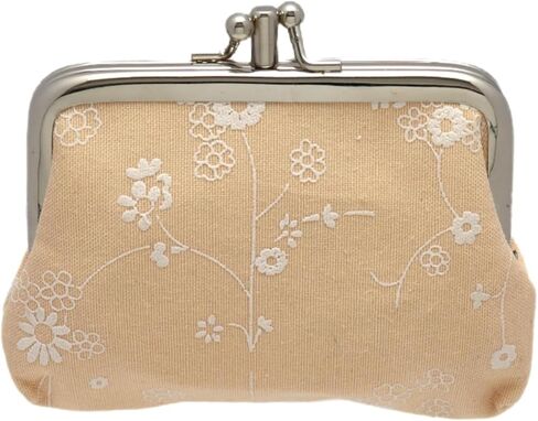 Coin Purse Vintage Bag Lock Wallet Buckle Kiss Lock change purse change holder wallet coin Canvas cotton coin purse (E Pattern 1) in Saudi Arabia