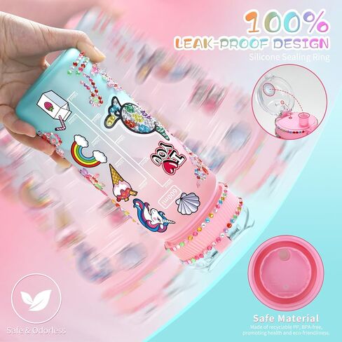 PERRYHOME Decorate Your Own 21 Oz Water Bottle for Girls Age 4-6-8-10, Unicorn Toys for Girls Painting Crafts, Fun Arts and Crafts Kits 6-12 Year Old Toddler Girls Birthday Christmas Gifts Toys in Saudi Arabia