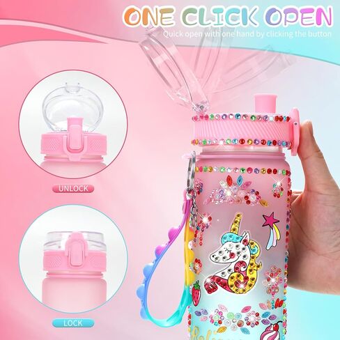 PERRYHOME Decorate Your Own 21 Oz Water Bottle for Girls Age 4-6-8-10, Unicorn Toys for Girls Painting Crafts, Fun Arts and Crafts Kits 6-12 Year Old Toddler Girls Birthday Christmas Gifts Toys in Saudi Arabia