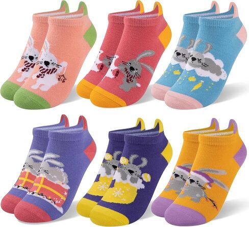 Comfoex Kids Girls Socks Novelty Funny Ankle Socks Colorful Animal Fashion Silly Cartoon Cute Unicorn Cotton Socks 6 Pairs in Kuwait