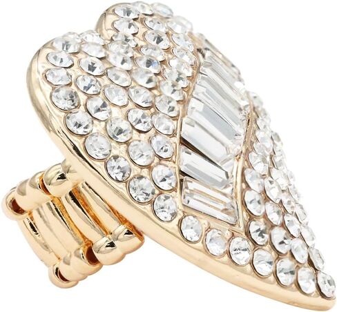 Lavencious Crystal Heart Shaped Stretch Ring for Women in Saudi Arabia
