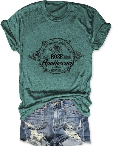 Women Vintage T Shirt Funny Summer Short Sleeve Tops Print Graphic Tees in Saudi Arabia