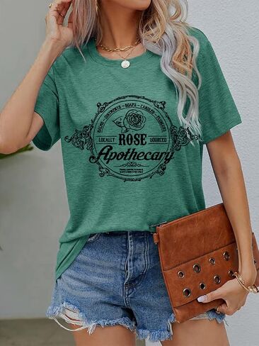Women Vintage T Shirt Funny Summer Short Sleeve Tops Print Graphic Tees in Saudi Arabia