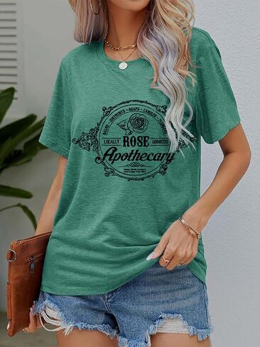 Women Vintage T Shirt Funny Summer Short Sleeve Tops Print Graphic Tees in Saudi Arabia
