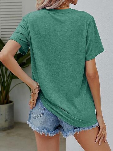 Women Vintage T Shirt Funny Summer Short Sleeve Tops Print Graphic Tees in Saudi Arabia
