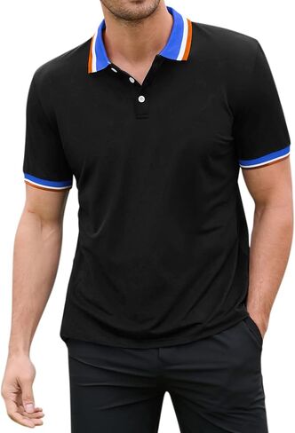 TURETRENDY Men's Long Sleeve Polo Shirts Regular Fit Collared T-Shirt Casual Workout Golf Shirts in Saudi Arabia