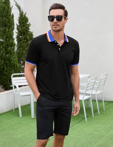 TURETRENDY Men's Long Sleeve Polo Shirts Regular Fit Collared T-Shirt Casual Workout Golf Shirts in Saudi Arabia