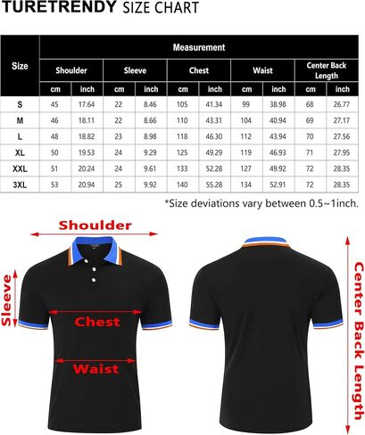 TURETRENDY Men's Long Sleeve Polo Shirts Regular Fit Collared T-Shirt Casual Workout Golf Shirts in Saudi Arabia
