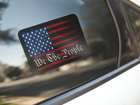 ملصق We The People ذو العلم الأمريكي مقاس 7 بوصة للسيارات والشاحنات والدراجات النارية والقوارب وأجهزة الكمبيوتر المحمولة (عبوة واحدة) in Kuwait