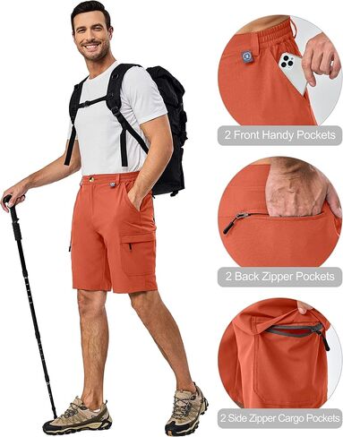 Little Donkey Andy Men's 10 Inch Quick Dry Cargo Shorts Stretch Lightweight Outdoor Hiking Shorts UPF 50 in Saudi Arabia