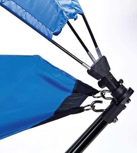 أرجوحة محمولة في الهواء الطلق مع حامل - قم بتجهيز الأرجوحة المحمولة مع حامل متضمن، أرجوحة قابلة للطي مع ظل للشمس، أراجيح مؤطرة، مثالية للتخييم والمشي لمسافات طويلة والترفيه في الهواء الطلق باللون الأزرق in Kuwait