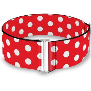 Buckle-Down Disney Belt, Cinch Belt Minnie Mouse Dots Red White, 3.0 Inch Wide, Adjustable