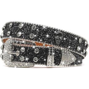 Rhinestones Skull Belt for Men Women Studded Belts Cowgirl Belts Diamond Skull Belt Belt Skull For Jean Pant