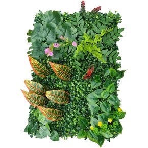 Artificial Green Wall Fake Plants Hanging Grass Greenery Wall Panels Garden Fence for Outdoor Indoor Garden and Home Green Decoration (Color : No. 18, Size : 60x40cm/23.62in x 15.74in)