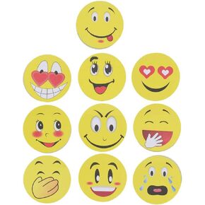 Sticky Notes, Cute Smile Face Self-Stick Removable Note Pads - 10 Pads - 100 Sheets Per Pads (10 Pack)