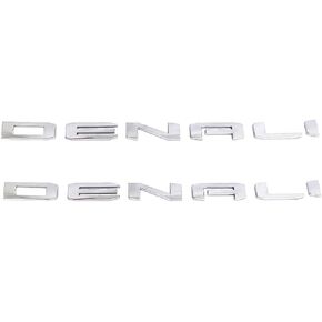 2Pc Denali Emblem Badge for 2019-2024 Sierra and Yukon Letters Emblems Chrome - Door Tailgate 1500 HD, 2500 HD, 3500 HD AT4 Nameplate Badge Replacement for Sierra Denali