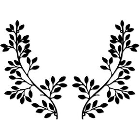 Vofstand Metal Wall Decor Living Room - 2 Pieces Metal Leaves Wall Decor Wall Art for Living Room Bedroom Kitchen Above Bed Wall Decor Modern Farmhouse Boho Home Decorations Olive Branch Leaf