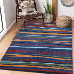 GAOMON 2x6 Long Hallway Runner Rug Machine Washable Kitchen Runner Rug Colorful Modern Abstract Area Rug Indoor Throw Floor Carpet for Living Room Bedroom Laundry, 2' x 6' Blue in Saudi Arabia