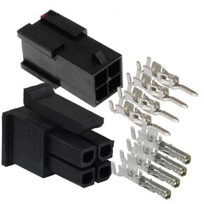 Molex Micro-Fit 3.0™ Dual Row (4 Circuits) Male & Female Receptacle Plug, w/Terminal sockets, (Pack of 2 Set)