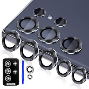 [5+2] واقي عدسة الكاميرا TIUYAO لهاتف Samsung Galaxy S23 Ultra، غطاء عدسة حلقي من سبائك الألومنيوم من الزجاج المقسى مع [صينية التثبيت] [أداة إزالة] مناسب لهاتف Samsung Galaxy S23 Ultra Glitter ملون in Kuwait
