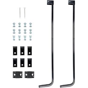 PHILTOP 1 Pair Mud Flap Hanger Bracket Kit, 30" Straight Fender Hanger with Hardware for Semi Trucks, Black-Coated