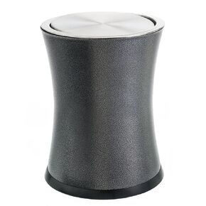 Bennett Swivel-A-Lid Small Trash Can, Metal Attractive 'Center-Inset' Designed Wastebasket, Modern Home Décor, Round Shape (Black)