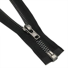 Leekayer #8 28 Inch Separating Jacket Zipper Black Nickel 71cm Metal Zipper Heavy Duty Metal Zippers for Jackets Sewing Coats Crafts (28" Nickel)