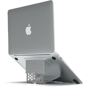 Paper-Thin MacBook Stand, Laptop Riser, Slim Portable Ergonomic Ventilated Stand, 6 Adjustable Heights from 2.1" to 3.6", Compatible with Laptops Up to 18", US Patented (Space Gray)