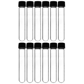 EISCO 12PK Test Tubes, 30ml - Bakelite Screw Cap with Rubber Liner - Borosilicate 3.3 Glass - 3.9" x 1" - Round Bottom - Leak Proof