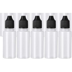 1/2 oz (15ml) LDPE Plastic Thin Tip Dropper Bottles, Small Empty Squeeze Dropper Bottles - Solvents, Essential Oils, Eye drops, Saline, Arts and Crafts -BPA Free -pack of 5
