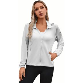 Women's UPF 50+ Sun Protection Athletic Jacket Pockets Long Sleeve Lightweight Cooling Shirts Hiking Outdoor