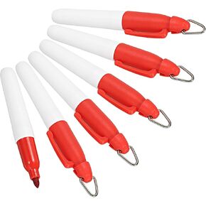 PATIKIL Mini Permanent Markers, 6 Pack Golf Ball Marker Pens with Keychain Clip for Office Meeting Outdoor Activities, Blue